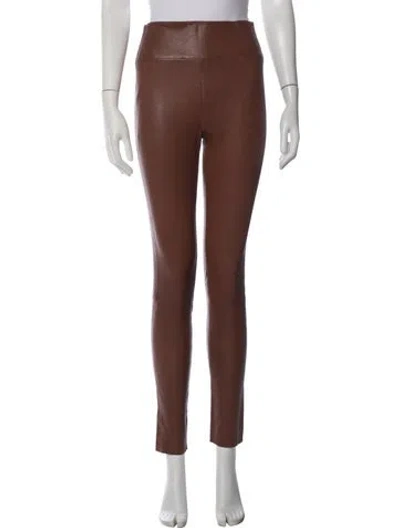 Pre-owned Sprwmn Leather Skinny Leg Pants W/ Tags In Brown