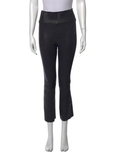 Pre-owned Sprwmn Leather Straight Leg Pants In Black