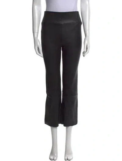 Pre-owned Sprwmn Leather Straight Leg Pants In Black