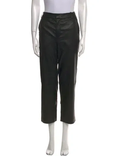 Pre-owned Sprwmn Leather Straight Leg Pants In Black