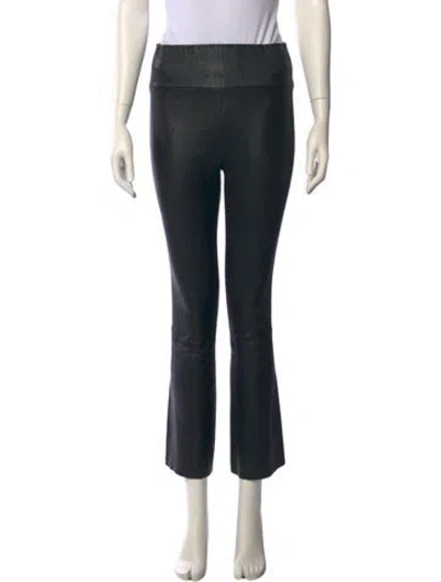 Pre-owned Sprwmn Leather Straight Leg Pants In Black