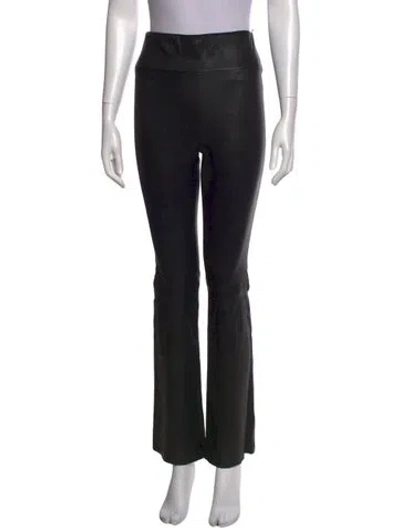 Pre-owned Sprwmn Leather Straight Leg Pants In Black