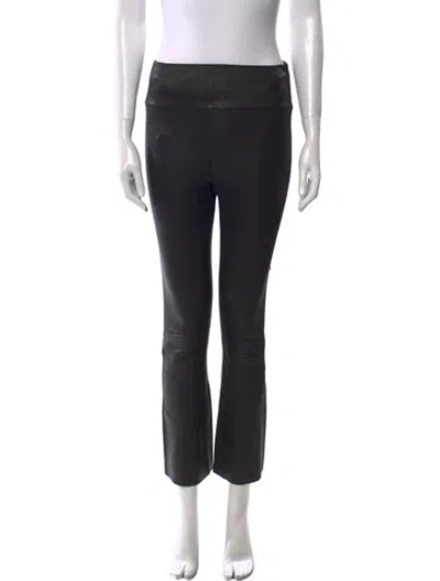 Pre-owned Sprwmn Leather Straight Leg Pants In Black