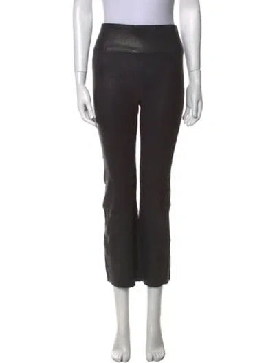 Pre-owned Sprwmn Leather Straight Leg Pants In Black