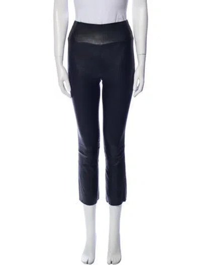 Pre-owned Sprwmn Leather Straight Leg Pants In Black