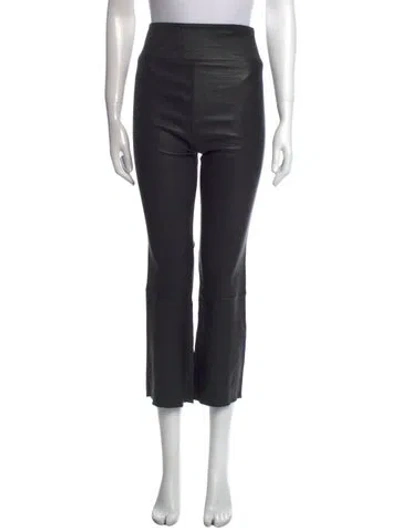 Pre-owned Sprwmn Leather Straight Leg Pants In Black
