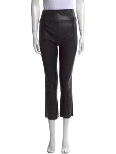 Pre-owned Sprwmn Leather Straight Leg Pants In Black