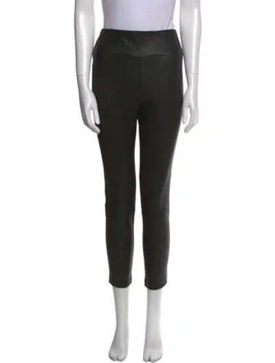 Pre-owned Sprwmn Leather Straight Leg Pants In Black