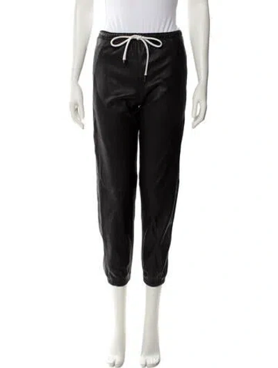 Pre-owned Sprwmn Leather Straight Leg Pants In Black