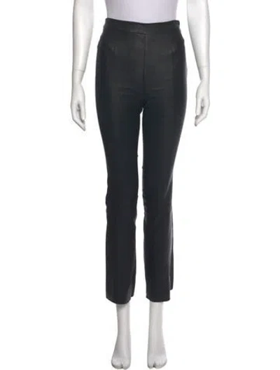 Pre-owned Sprwmn Leather Straight Leg Pants In Black