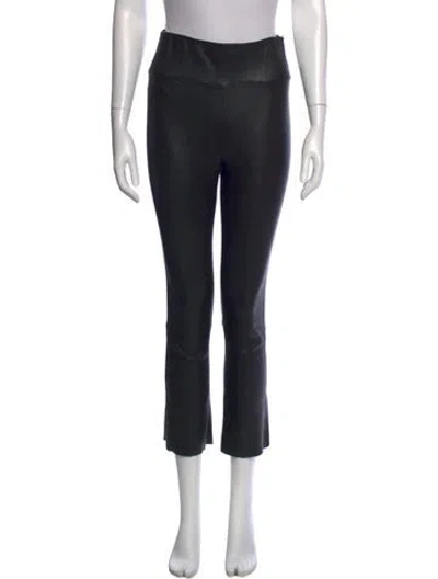 Pre-owned Sprwmn Leather Straight Leg Pants In Black