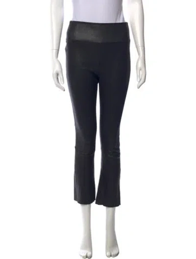 Pre-owned Sprwmn Leather Straight Leg Pants In Black