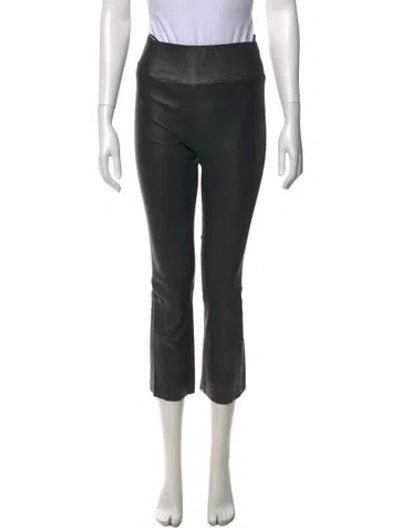 Pre-owned Sprwmn Leather Straight Leg Pants In Black