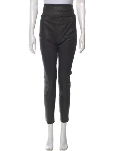 Pre-owned Sprwmn Leather Straight Leg Pants In Black