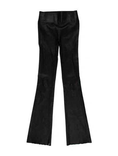 Pre-owned Sprwmn Leather Straight Leg Pants In Black
