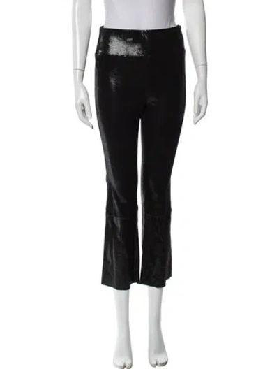 Pre-owned Sprwmn Leather Straight Leg Pants In Black