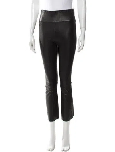 Pre-owned Sprwmn Leather Straight Leg Pants In Black
