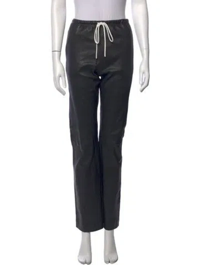Pre-owned Sprwmn Leather Straight Leg Pants In Black