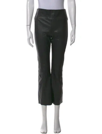 Pre-owned Sprwmn Leather Straight Leg Pants In Black