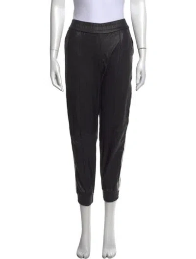 Pre-owned Sprwmn Leather Straight Leg Pants In Black