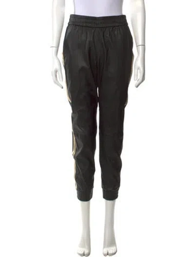 Pre-owned Sprwmn Leather Straight Leg Pants In Black