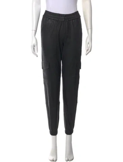 Pre-owned Sprwmn Leather Straight Leg Pants In Black