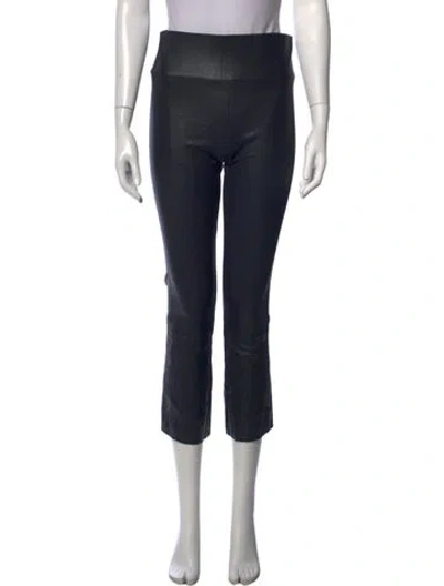 Pre-owned Sprwmn Leather Straight Leg Pants In Black