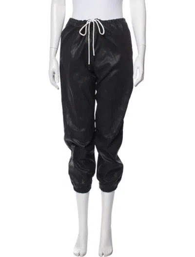 Pre-owned Sprwmn Leather Straight Leg Pants In Black