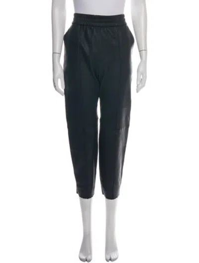 Pre-owned Sprwmn Leather Straight Leg Pants In Black
