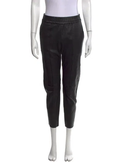 Pre-owned Sprwmn Leather Straight Leg Pants In Black