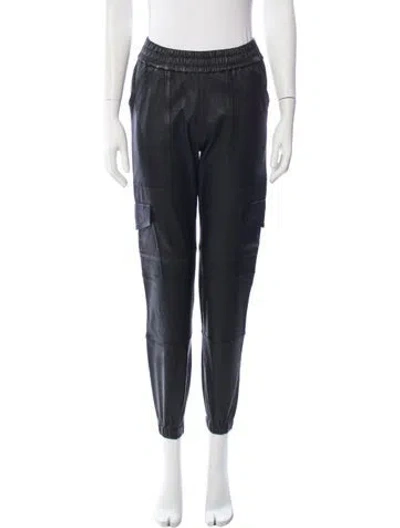 Pre-owned Sprwmn Leather Straight Leg Pants In Black/neutrals