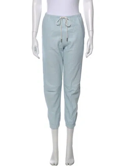 Pre-owned Sprwmn Leather Straight Leg Pants In Blue