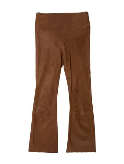 Pre-owned Sprwmn Leather Straight Leg Pants In Brown