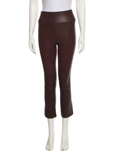 Pre-owned Sprwmn Leather Straight Leg Pants In Brown