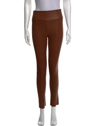 Pre-owned Sprwmn Leather Straight Leg Pants In Brown