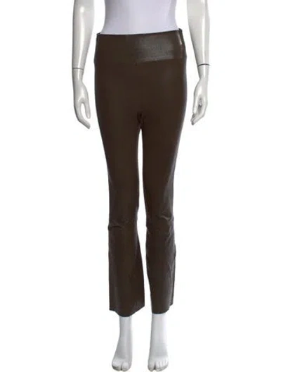 Pre-owned Sprwmn Leather Straight Leg Pants In Brown