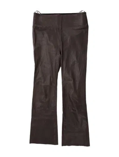 Pre-owned Sprwmn Leather Straight Leg Pants In Gray