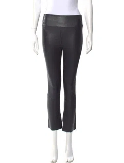 Pre-owned Sprwmn Leather Straight Leg Pants In Gray