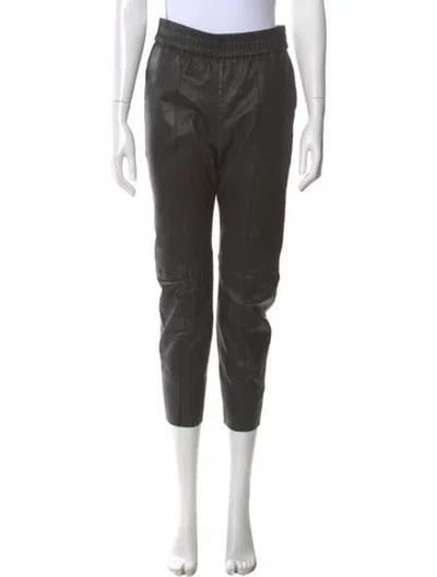 Pre-owned Sprwmn Leather Straight Leg Pants In Gray