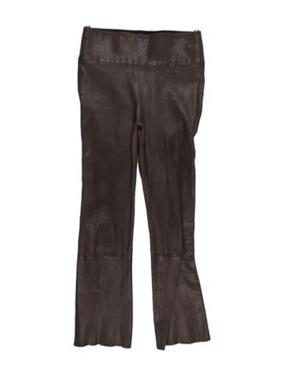 Pre-owned Sprwmn Leather Straight Leg Pants In Gray