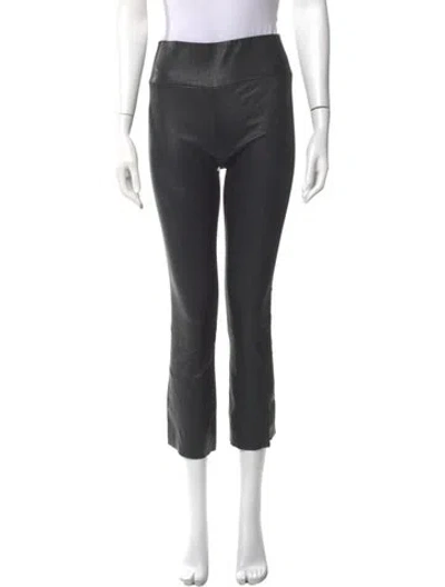 Pre-owned Sprwmn Leather Straight Leg Pants In Gray