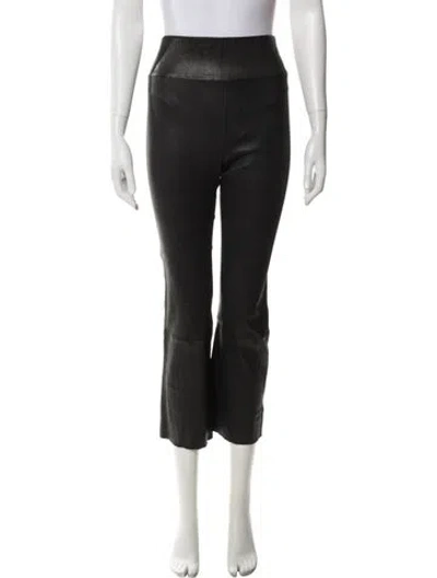 Pre-owned Sprwmn Leather Straight Leg Pants In Gray