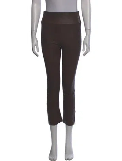Pre-owned Sprwmn Leather Straight Leg Pants In Gray