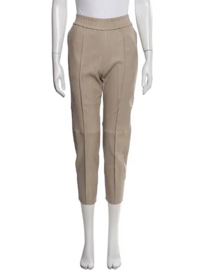 Pre-owned Sprwmn Leather Straight Leg Pants In Gray