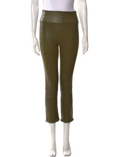 Pre-owned Sprwmn Leather Straight Leg Pants In Green