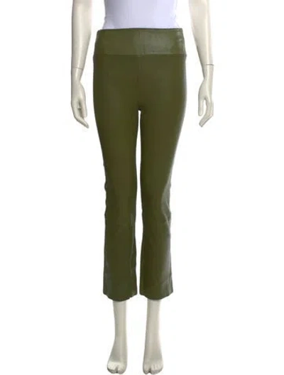 Pre-owned Sprwmn Leather Straight Leg Pants In Green