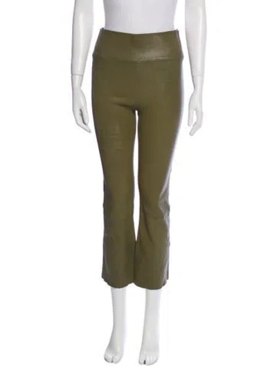 Pre-owned Sprwmn Leather Straight Leg Pants In Green