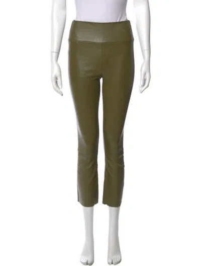 Pre-owned Sprwmn Leather Straight Leg Pants In Green