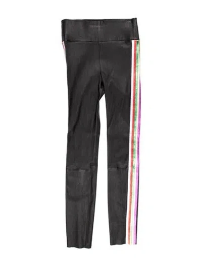 Pre-owned Sprwmn Leather Straight Leg Pants In Grey