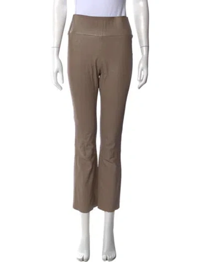 Pre-owned Sprwmn Leather Straight Leg Pants In Neutral